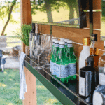 Backyard Discovery Cedar Springs Cedar Wood Outdoor Bar Set with Steel Countertops Shelving and TV Mount Privacy Wall - Image 2