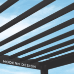 Backyard Discovery Trenton 16' x 12' Modern Galvanized Steel Pergola Black Frame with Shade Sail Canopy and PowerPort - Image 9