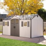 Lifetime 15' x 8' Outdoor Storage Shed Steel-Reinforced Polyethylene Side Entry Backyard Shed with Skylights and Windows - Image 2