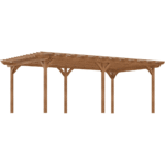 Outsunny 12' x 20' DIY Deck Outdoor Cedar-Colored Wood Pergola Rectangular Garden Arbor for Climbing Plants and Vines