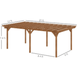 Outsunny 12' x 20' DIY Deck Outdoor Cedar-Colored Wood Pergola Rectangular Garden Arbor for Climbing Plants and Vines - Image 4