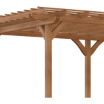 Outsunny 12' x 20' DIY Deck Outdoor Cedar-Colored Wood Pergola Rectangular Garden Arbor for Climbing Plants and Vines - Image 6
