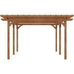Outsunny 12' x 20' DIY Deck Outdoor Cedar-Colored Wood Pergola Rectangular Garden Arbor for Climbing Plants and Vines - Image 7