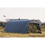 ShelterLogic ShelterCoat Round Style Outdoor Garage Storage Shed with UV-Treated Polyethylene Cover and Steel Frame - Image 2