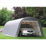 ShelterLogic ShelterCoat Round Style Outdoor Garage Storage Shed with UV-Treated Polyethylene Cover and Steel Frame - Image 3