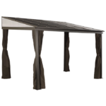 Sojag Portland No. 53 10' x 12' Wall-Mounted Gazebo Rustproof Aluminum Frame and Galvanized Steel Roof with Mosquito Netting