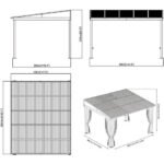 Sojag Portland No. 53 10' x 12' Wall-Mounted Gazebo Rustproof Aluminum Frame and Galvanized Steel Roof with Mosquito Netting - Image 4