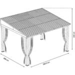 Sojag Portland No. 53 10' x 12' Wall-Mounted Gazebo Rustproof Aluminum Frame and Galvanized Steel Roof with Mosquito Netting - Image 5