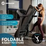 Horizon Fitness T101 Foldable Treadmill, 2.0 HP Motor, 3-Zone Deck Cushioning - Image 2