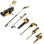 DEWALT 20V MAX Cordless Self-Propelled 21.5-Inch Lawn Mower and Outdoor Tool Combo Kit with Blower, Trimmer, and Saws