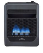 Bluegrass Living 20,000 BTU Propane Gas Ventless Blue Flame Space Heater with Blower and Base Feet B20TPB-BB - Image 4