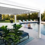 Backyard Discovery Windham 14' x 10' White Steel Pergola with Soft Canopy - Image 7