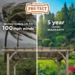 Backyard Discovery Somerville 14' x 10' Barnwood Stain Cedar Wood Pergola - Image 4