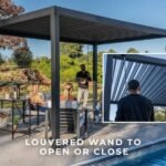 Backyard Discovery Sarasota 14' x 10' Black Steel Louvered Pergola - Image 11
