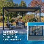 Backyard Discovery Sarasota 14' x 10' Black Steel Louvered Pergola - Image 12