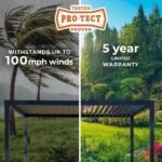Backyard Discovery Sarasota 14' x 10' Black Steel Louvered Pergola - Image 14