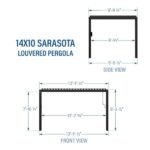 Backyard Discovery Sarasota 14' x 10' Black Steel Louvered Pergola - Image 15