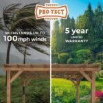 Backyard Discovery Delray 14' x 10' Cedar Wood Outdoor Patio Pergola - Image 12