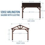 Backyard Discovery Arlington 12' x 12' Cedar Wood Outdoor Patio Gazebo - Image 12