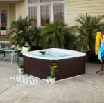 Lifesmart Leganza 6-Person 90-Jet 230V Acrylic Outdoor Hot Tub Spa with Lounge Seating and Waterfall - Image 2
