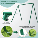 Crystals TLC 440 lbs Heavy-Duty Metal Swing Frame A-Frame Stand with 5 Hooks - Image 3