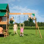 Backyard Discovery Canyon Creek Cedar Wood Outdoor Playset with Slide and Kitchen - Image 3