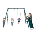 Sportspower Alta Oaks 10 Ft. Wooden Outdoor Swing Set with 6-Foot Wave Slide