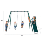 Sportspower Alta Oaks 10 Ft. Wooden Outdoor Swing Set with 6-Foot Wave Slide - Image 4