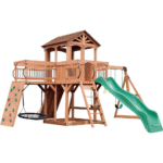 Backyard Discovery Sterling Point Cedar Wood Outdoor Swing Set with Slide