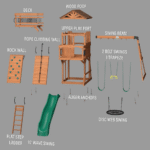 Backyard Discovery Sterling Point Cedar Wood Outdoor Swing Set with Slide - Image 3