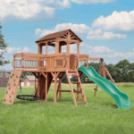 Backyard Discovery Sterling Point Cedar Wood Outdoor Swing Set with Slide - Image 8