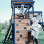 Backyard Discovery Timber Crossing Cedar Wood Outdoor Swing Set with 8-Foot Slide - Image 4