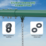 Crystals TLC 9.5 Ft. Heavy-Duty Metal Swing Set with Belt Swing and Trapeze Bar - Image 4