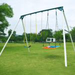 Crystals TLC 9.5 Ft. Heavy-Duty Metal Swing Set with Belt Swing and Trapeze Bar - Image 5