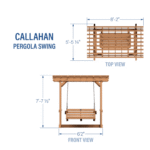 Backyard Discovery Callahan Cedar Wood Outdoor 2-Person Pergola Swing Bench - Image 9