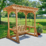 Backyard Discovery Callahan Cedar Wood Outdoor 2-Person Pergola Swing Bench - Image 2