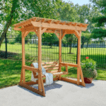 Backyard Discovery Callahan Cedar Wood Outdoor 2-Person Pergola Swing Bench - Image 7