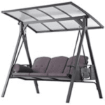 Purple Leaf 3-Seat Outdoor Patio Porch Swing with Adjustable Hardtop Canopy - Image 9