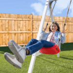 Sportspower Classic Vinyl-Covered Wooden Outdoor Swing Set with 3 Swings - Image 7