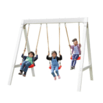 Sportspower Classic Vinyl-Covered Wooden Outdoor Swing Set with 3 Swings - Image 8