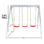 Sportspower Classic Vinyl-Covered Wooden Outdoor Swing Set with 3 Swings - Image 9