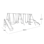 Sportspower Super 10 Me & My Toddler Metal Outdoor Swing Set with Wave Slide - Image 2