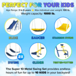 Sportspower Super 10 Me & My Toddler Metal Outdoor Swing Set with Wave Slide - Image 3