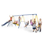 Sportspower Super 10 Me & My Toddler Metal Outdoor Swing Set with Wave Slide - Image 8