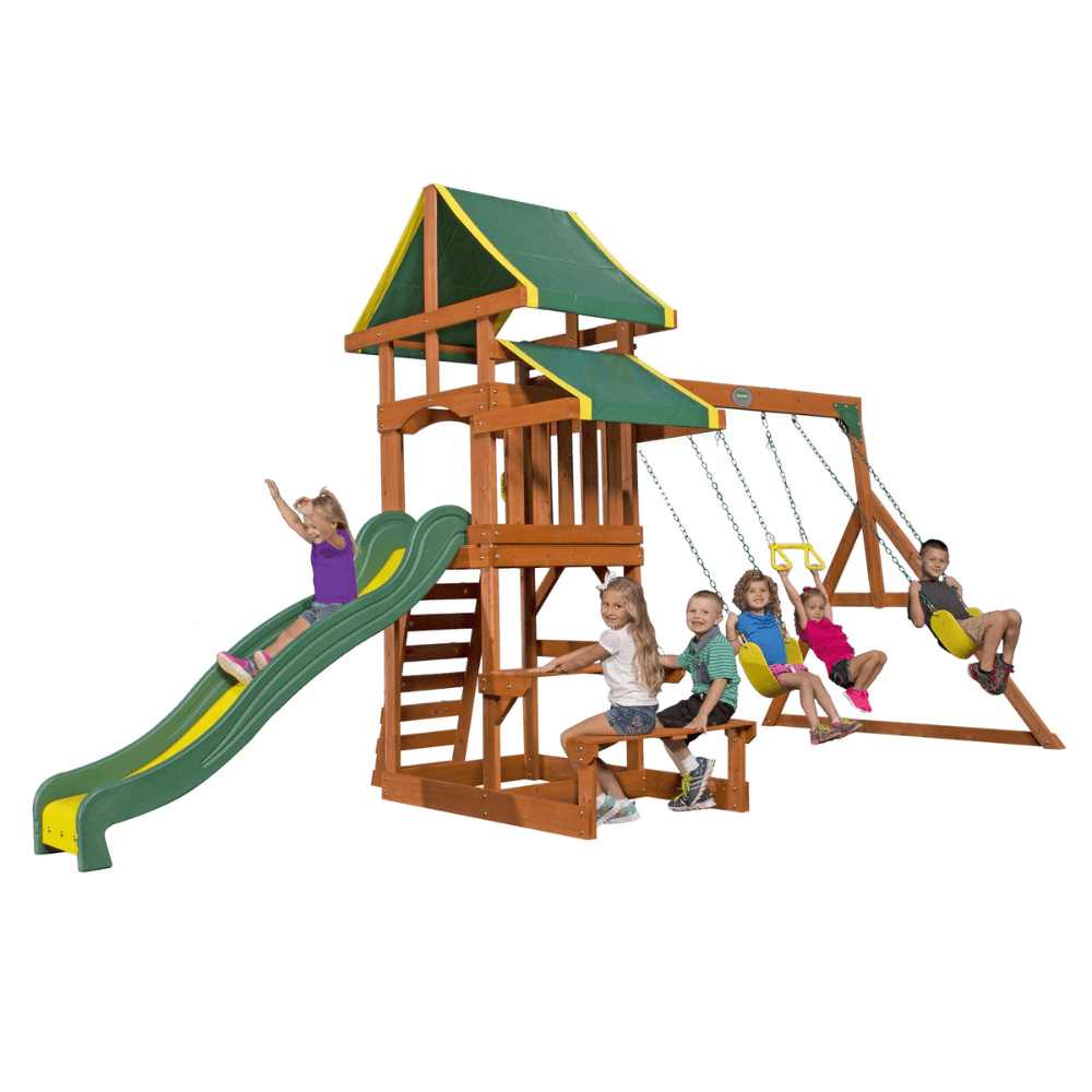 saybrokeeer-product-79-image-1.png Backyard Discovery Tucson Wooden Swing Set Outdoor Playset with Slide - Image 1