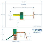 Backyard Discovery Tucson Wooden Swing Set Outdoor Playset with Slide - Image 10