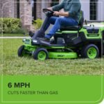 Greenworks 60V CrossoverT 30-Inch Cordless Battery Electric Riding Lawn Tractor - Image 6
