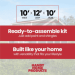 Handy Home Products Windemere 10' x 12' Wooden Backyard Storage Shed - Image 4