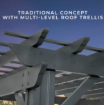 Backyard Discovery Stratford 14' x 10' Black Steel Outdoor Pergola with Sail Shade Canopy - Image 4