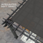 Backyard Discovery Stratford 14' x 10' Black Steel Outdoor Pergola with Sail Shade Canopy - Image 7